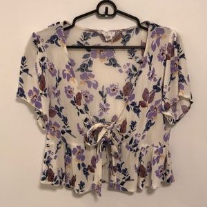 Front tie blouse